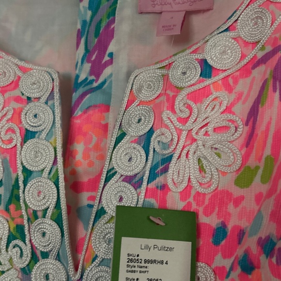 NWT Lilly Pulitzer Sz 4 Gabby Shift Dress Fan Sea Pants - Picture 2 of 3